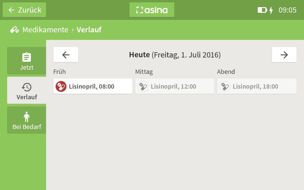 Screenshot asina Medikamente-App